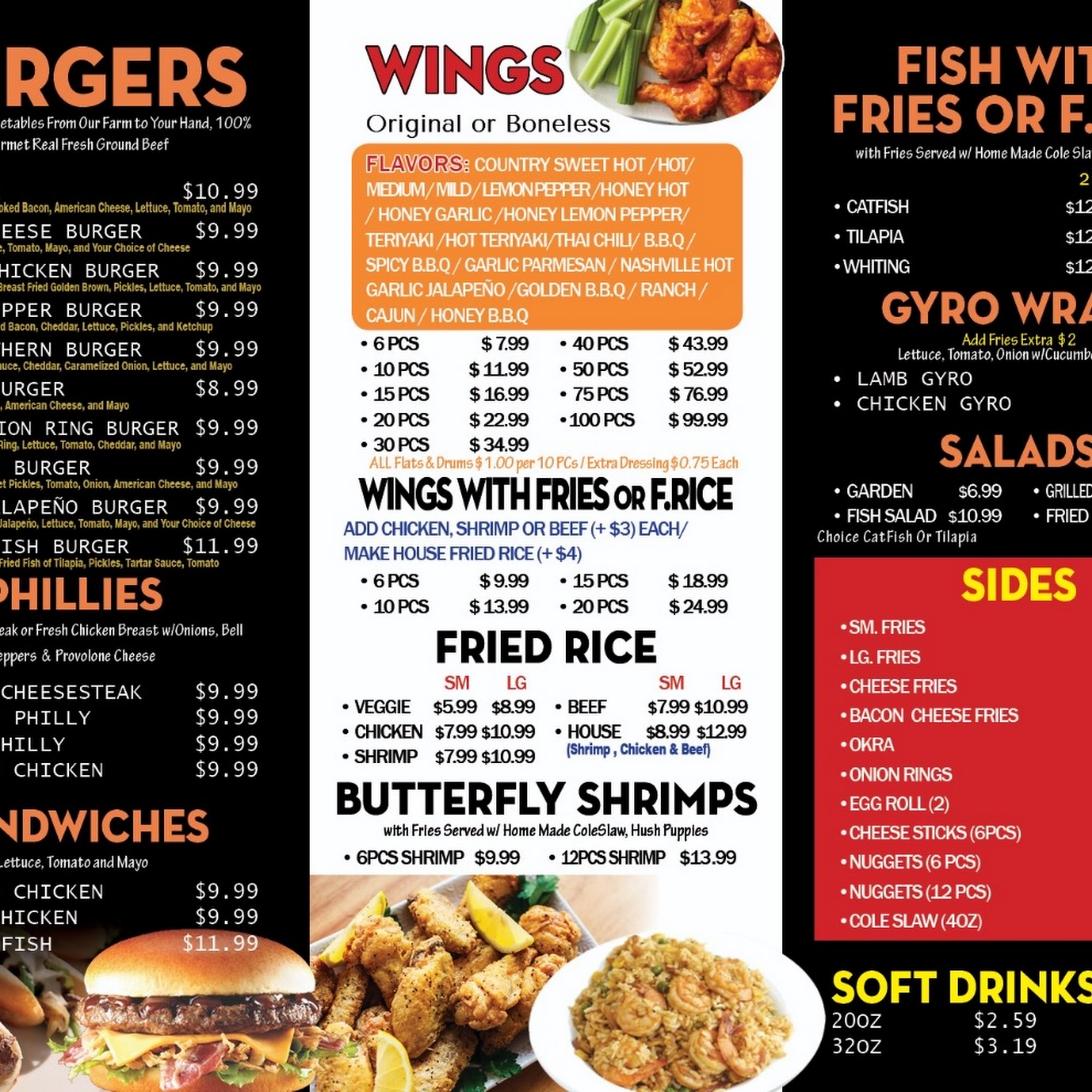 J Burger N Wings Menu