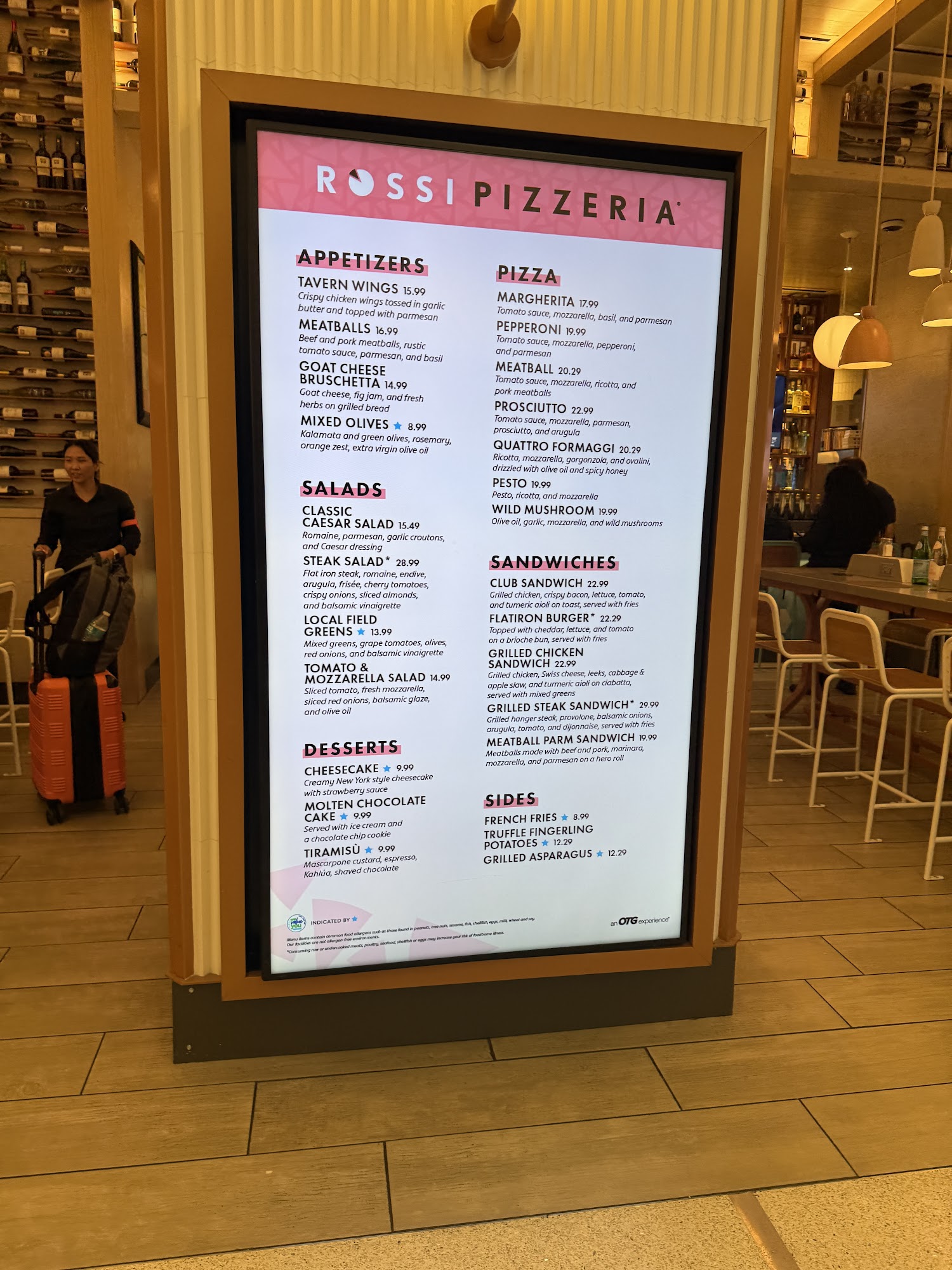 Rossi Pizza Menu