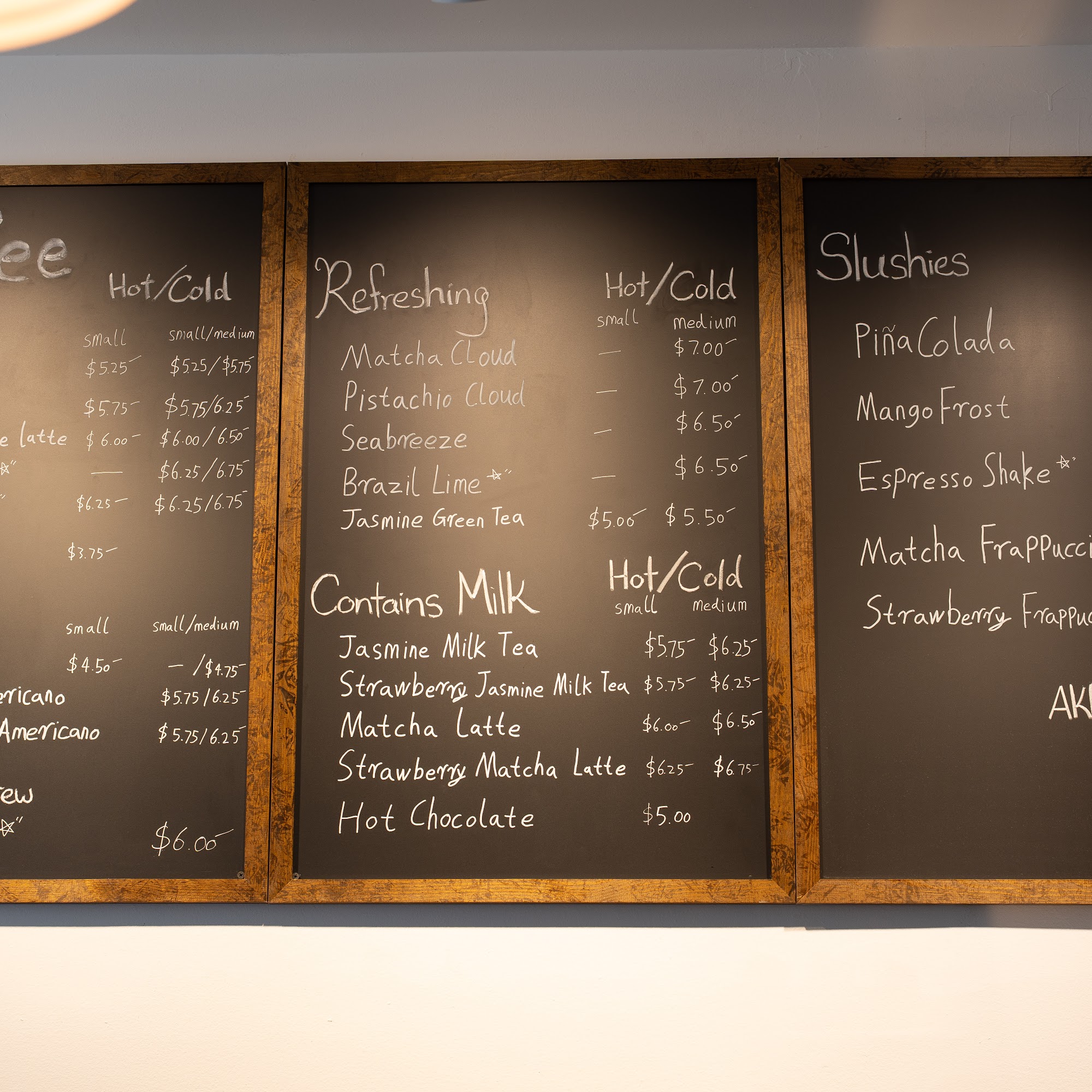 AKFamily Coffee Menu