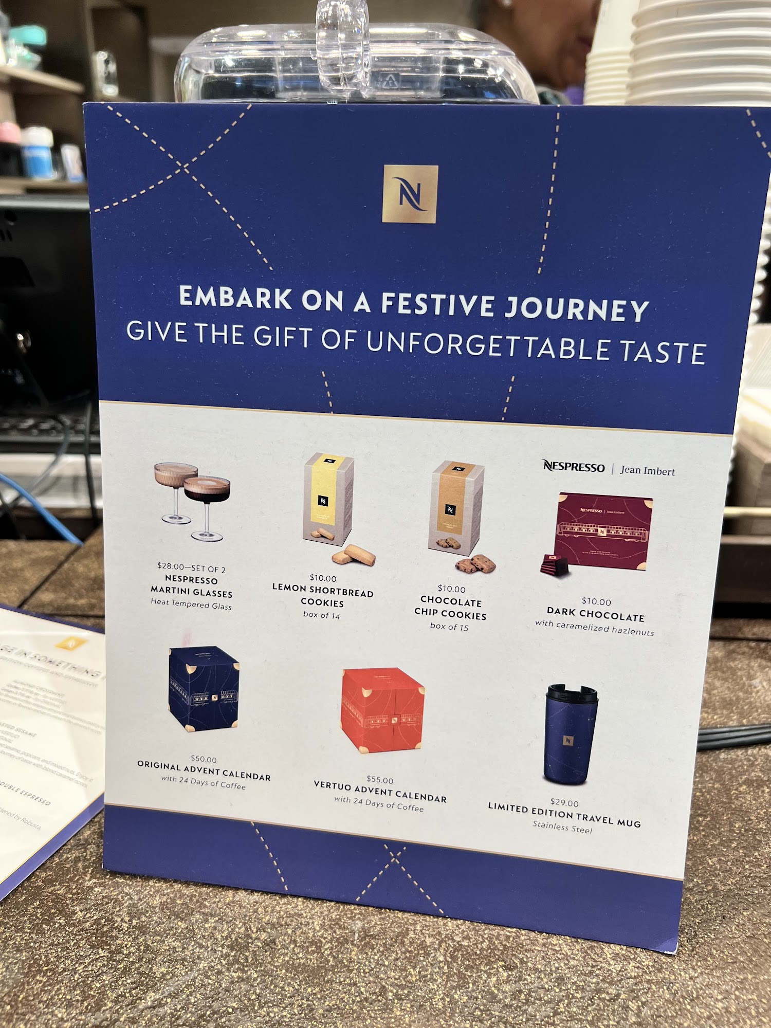 Nespresso Boutique Menu