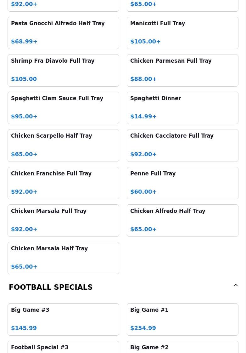 Bruno's On Main Menu