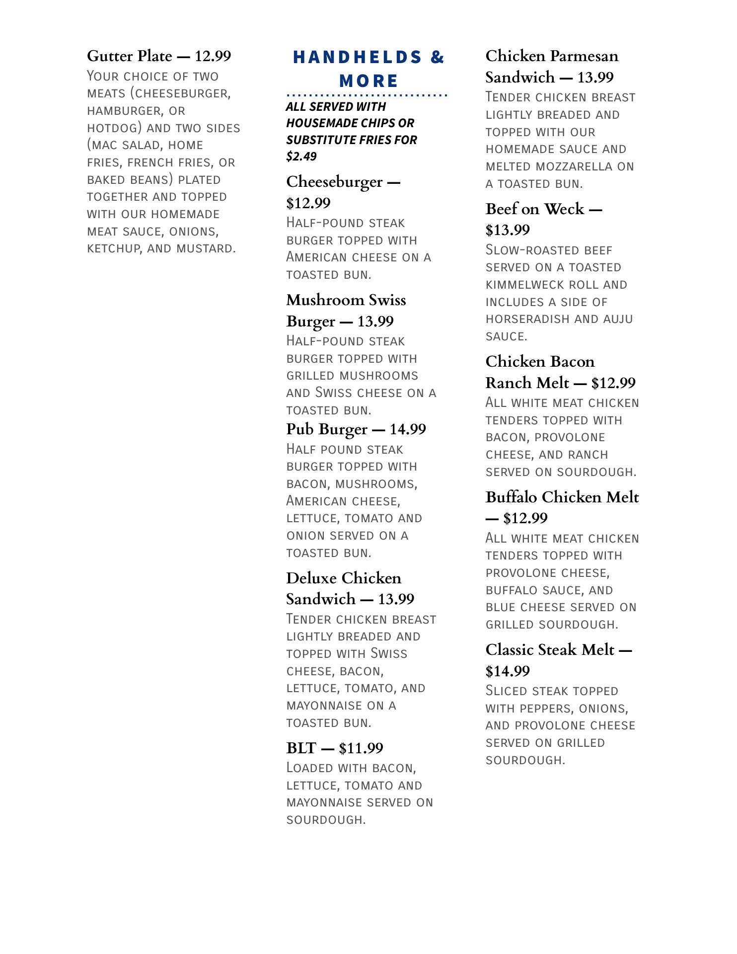 Livingston Lanes & Pub Menu