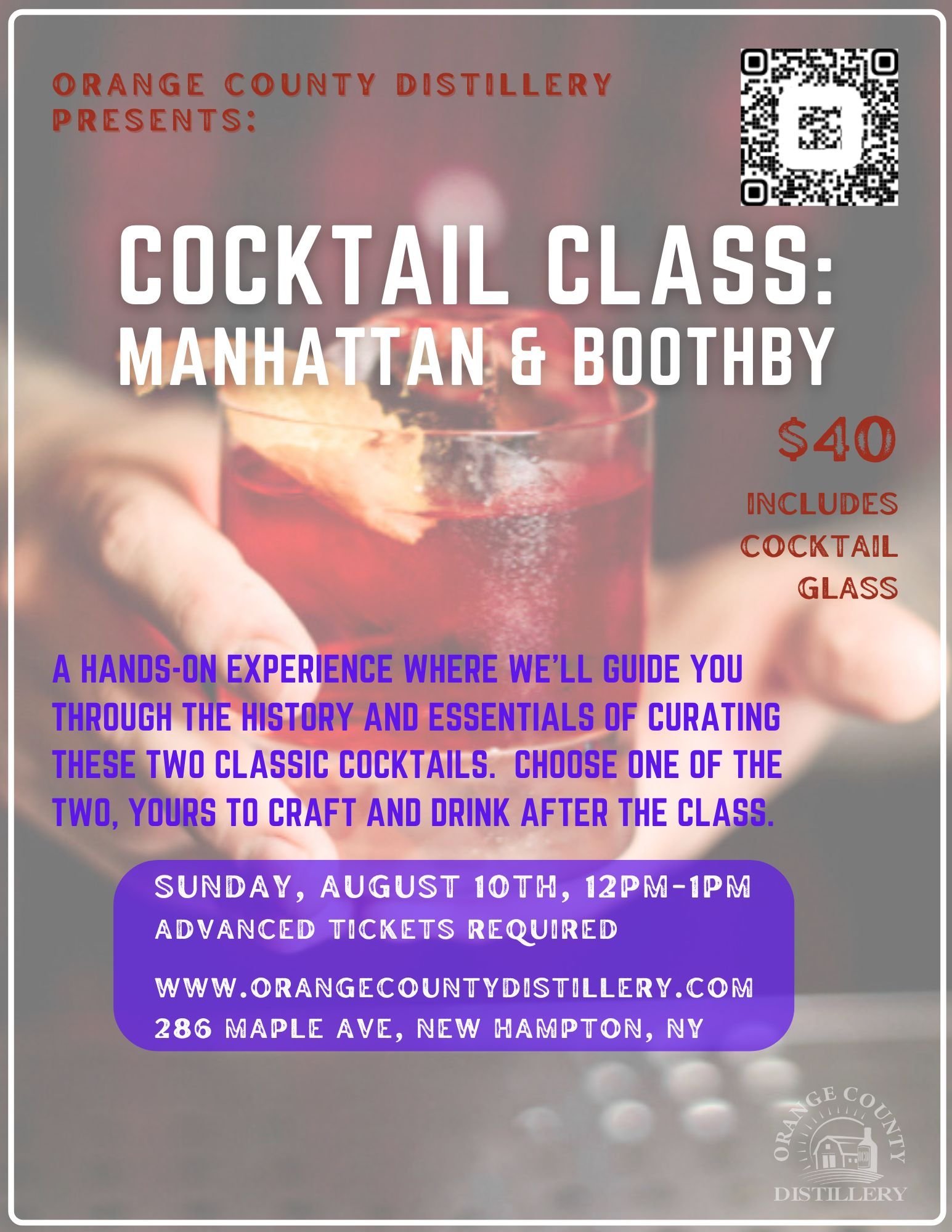 Orange County Distillery Menu