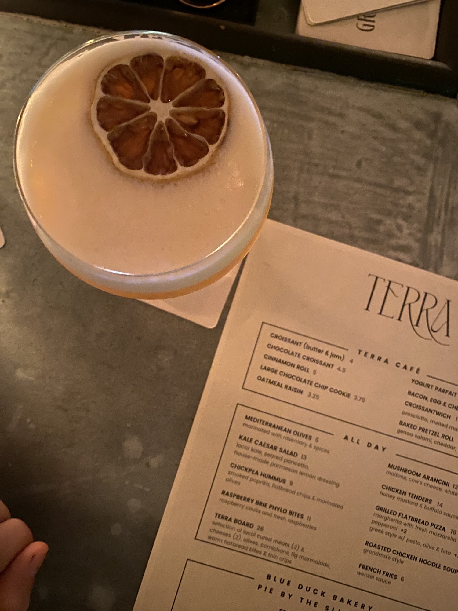 Terra Cafe & Restaurant Menu
