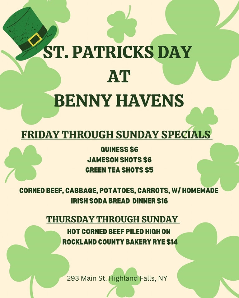 Benny Havens Pub & Restaurant Menu