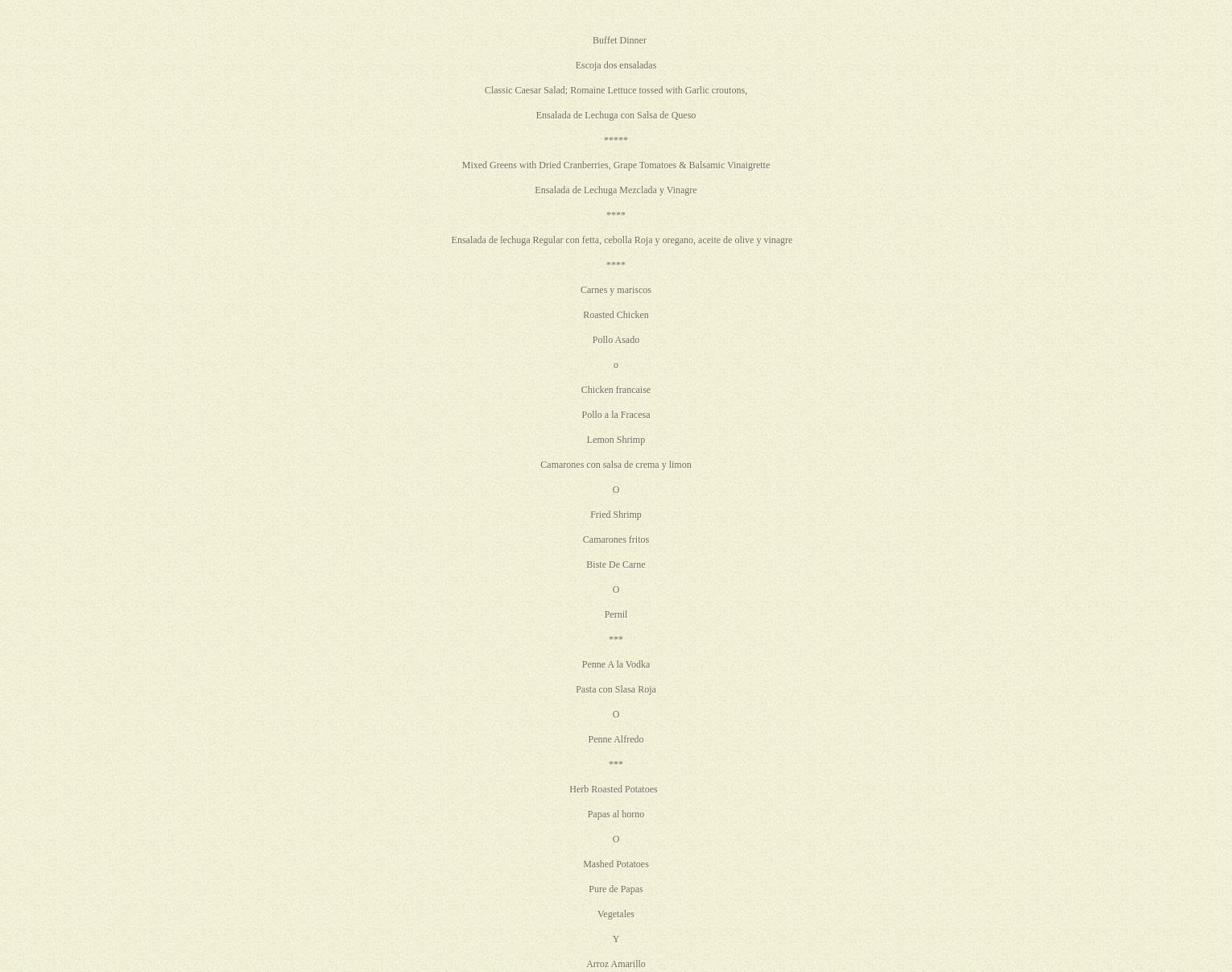 Trio Restaurant Menu