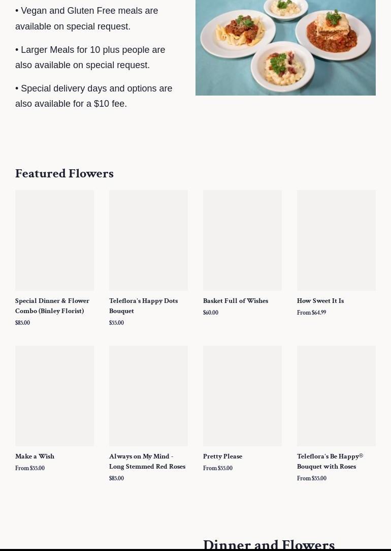 Send A Meal today Menu