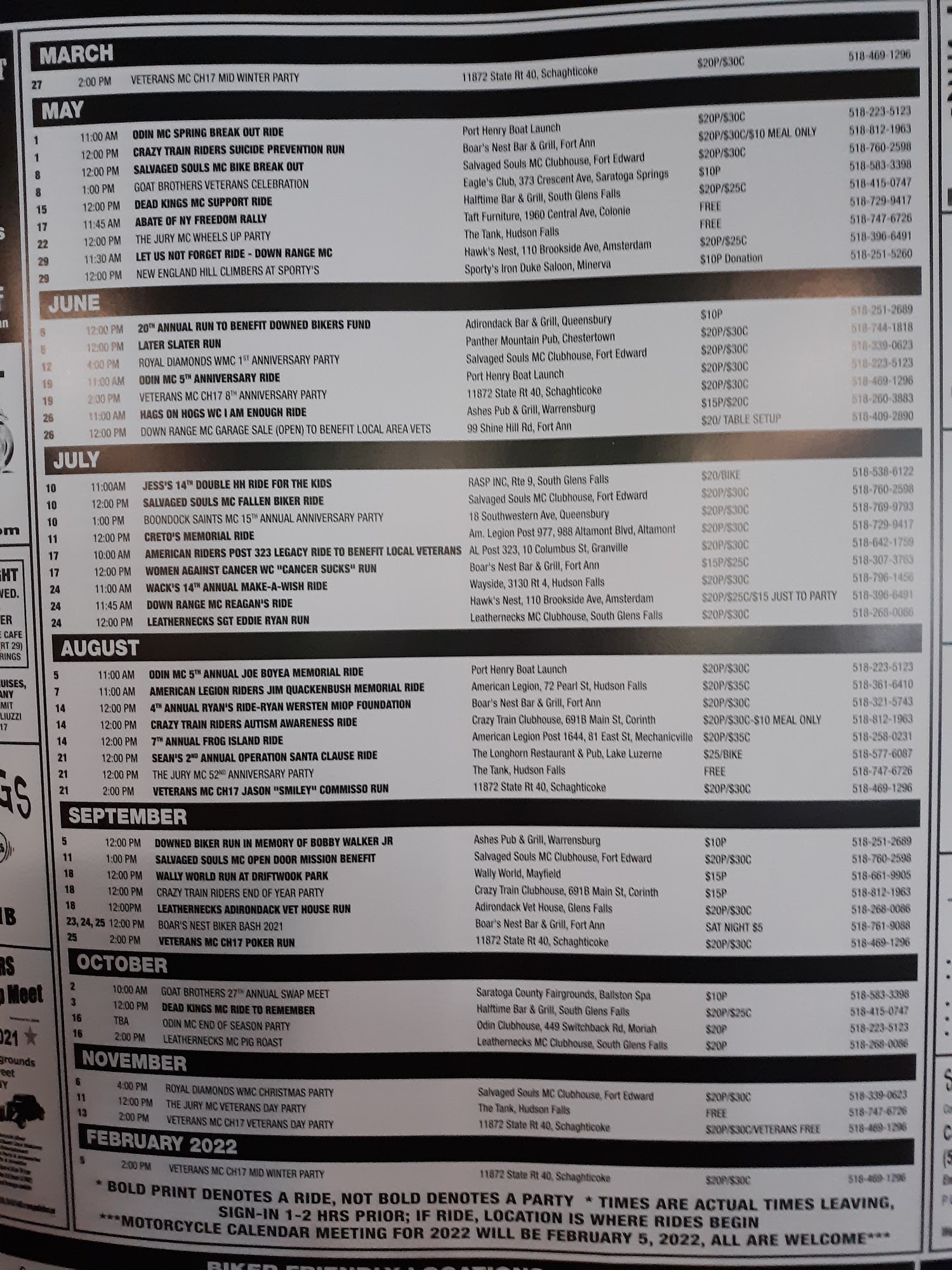 Wayside Inn Menu