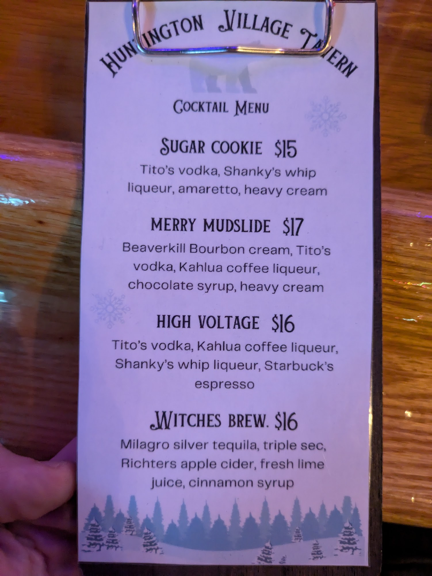 Huntington Village Tavern Menu