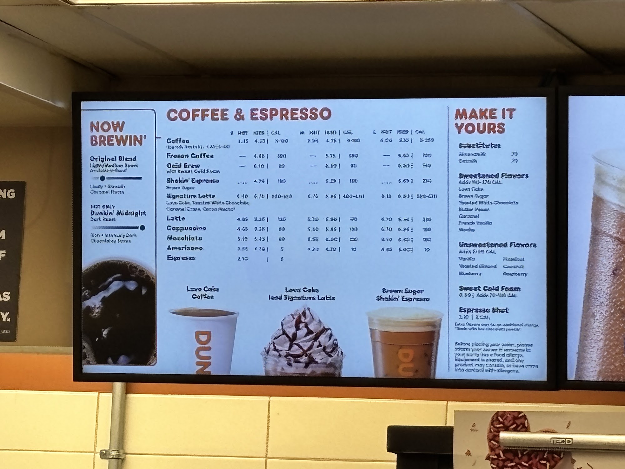 Dunkin' Menu