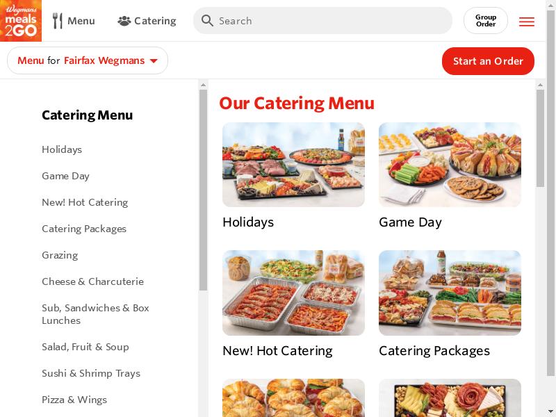 Wegmans Catering Menu