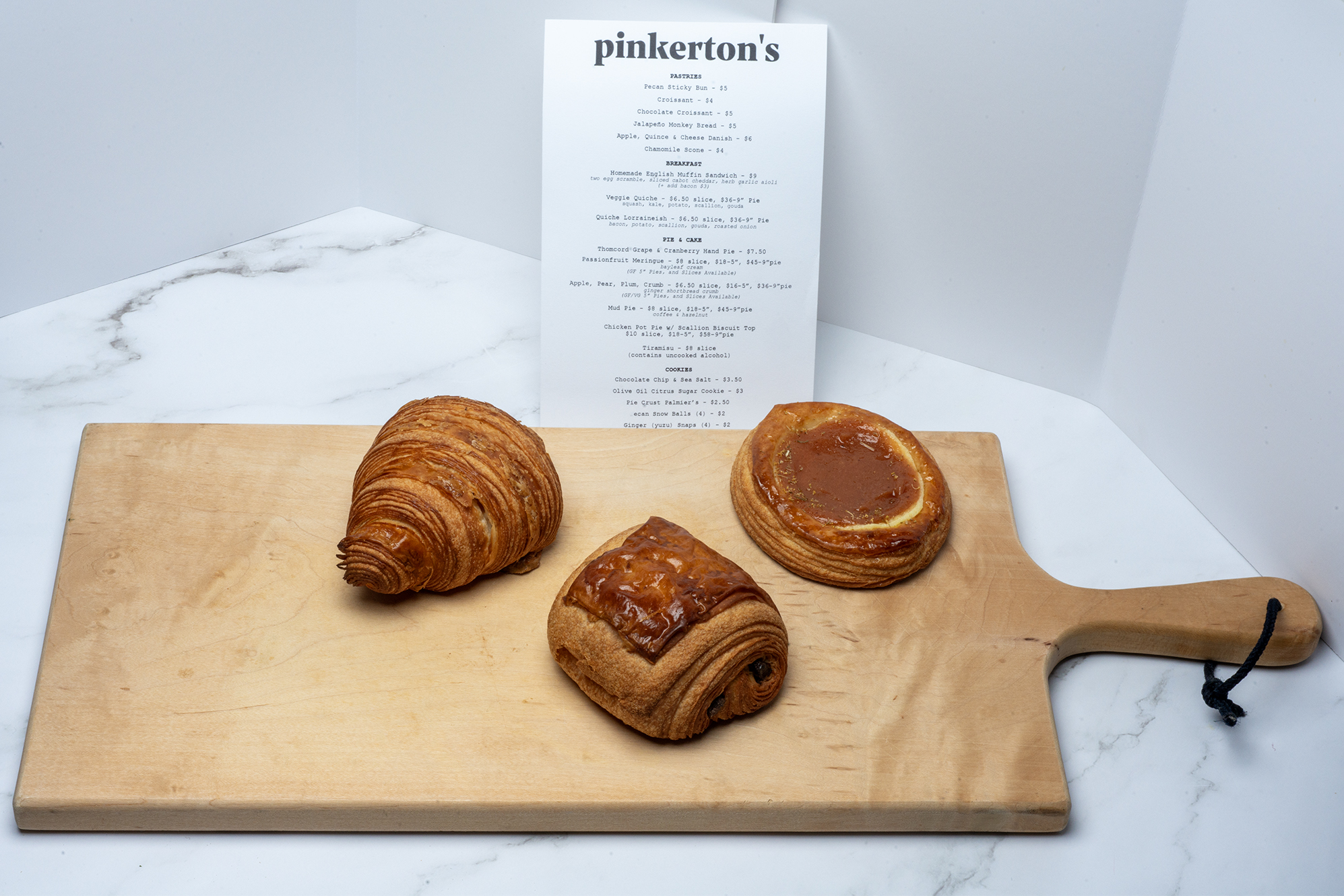 Pinkerton's Bakery Menu