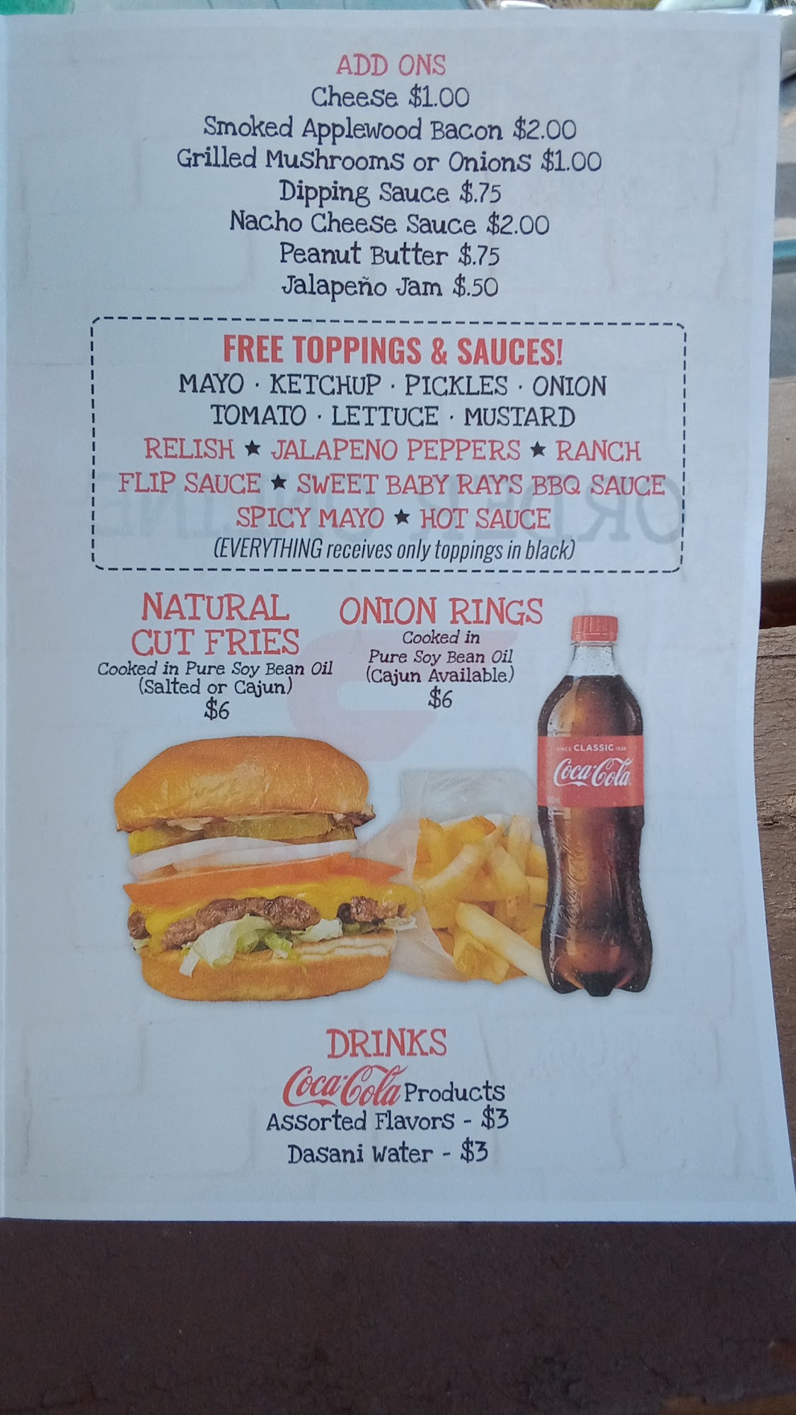 Flip Burger Menu