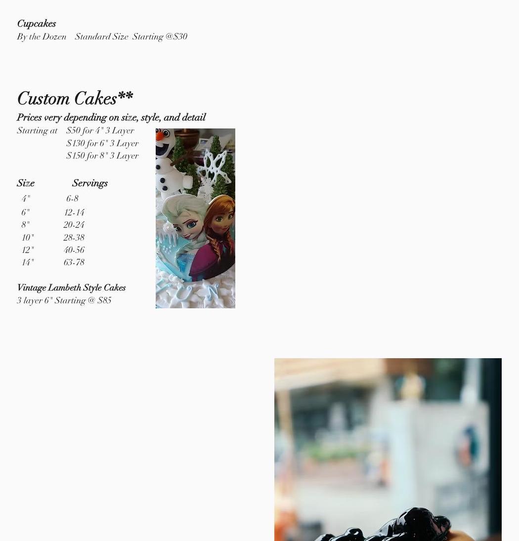 Vanilla Lane Bake Shop Menu