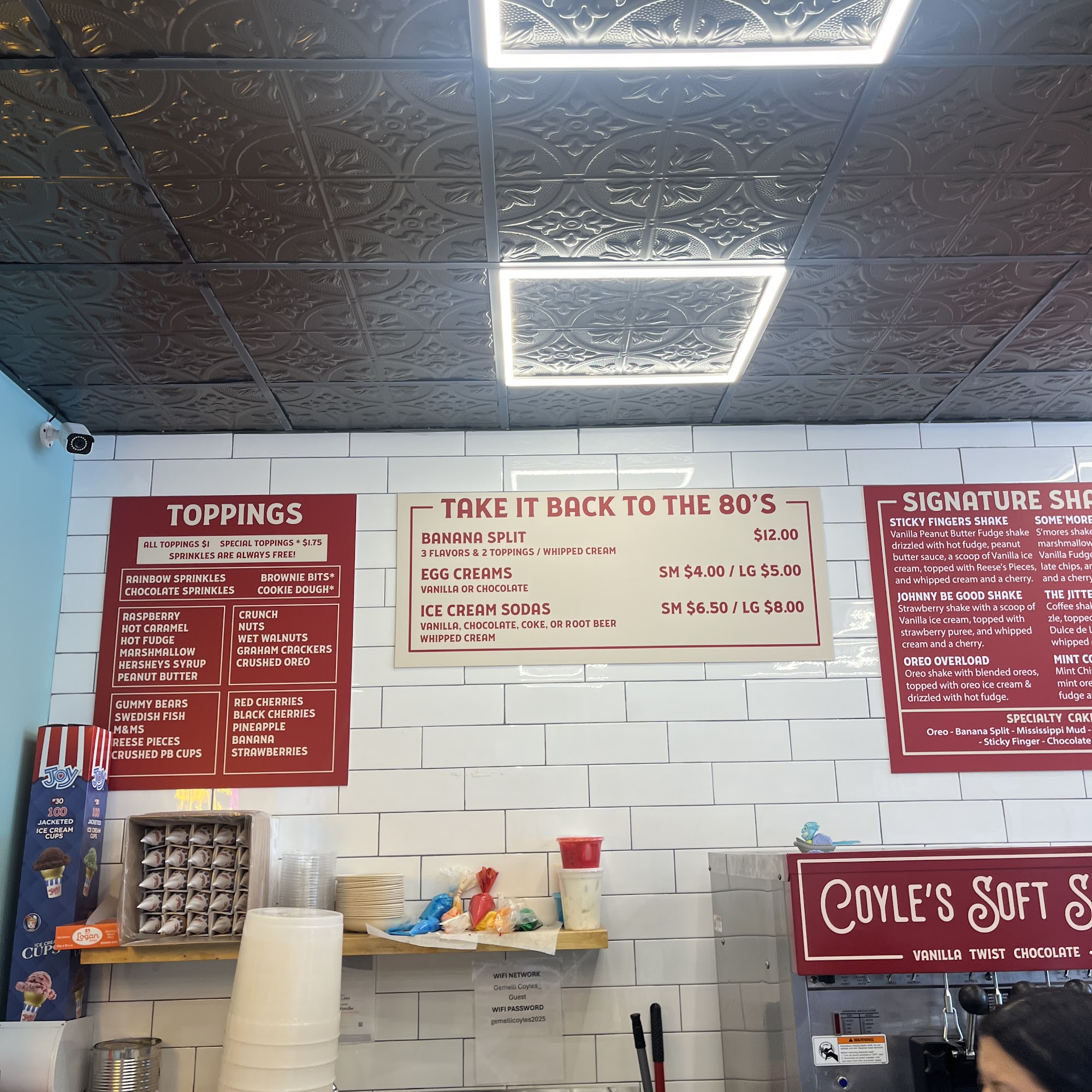 Coyles Homemade Ice Cream Menu