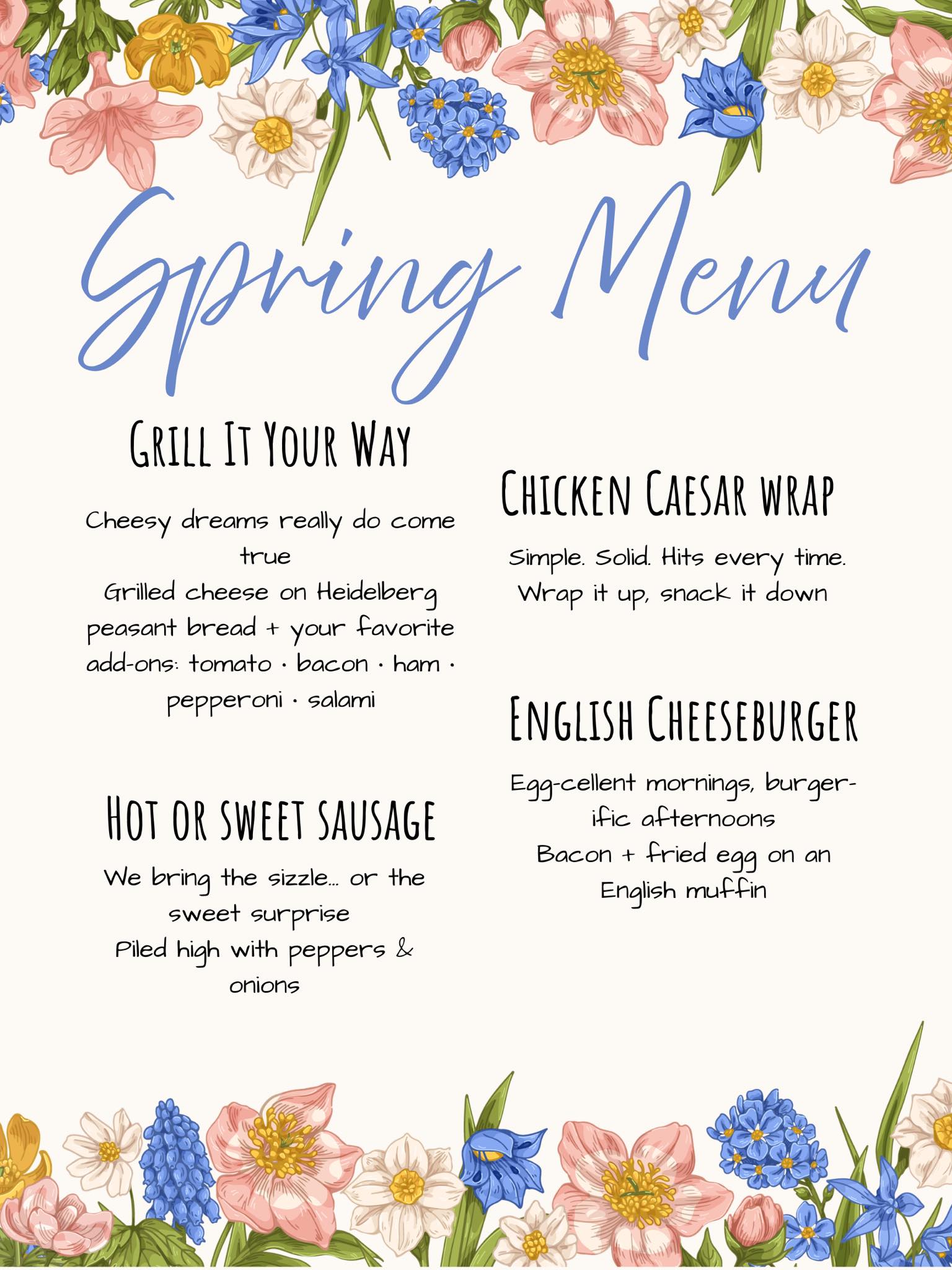 Lock 17 Bar and Grill Menu