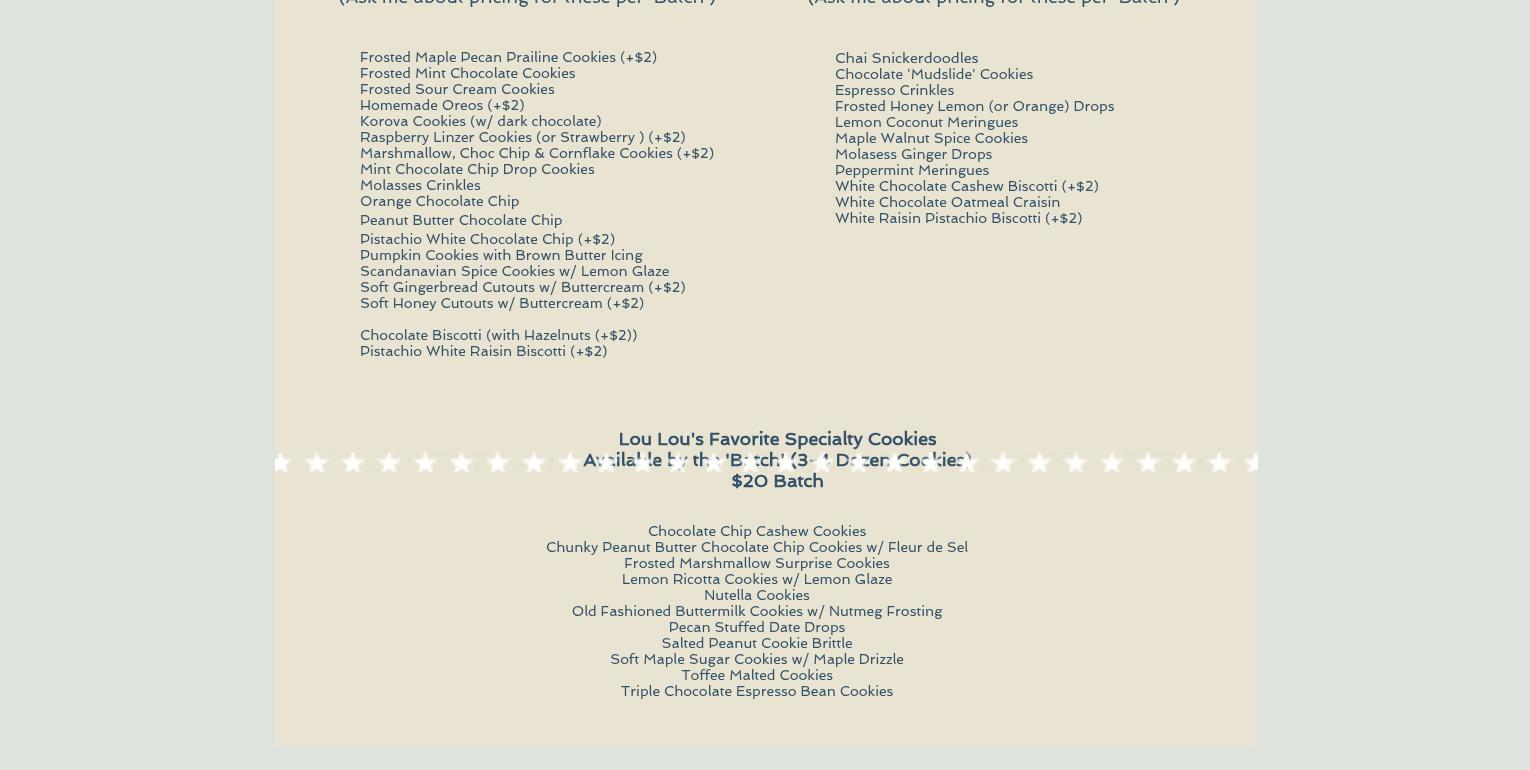 Lou Lou Bakes, LLC Menu