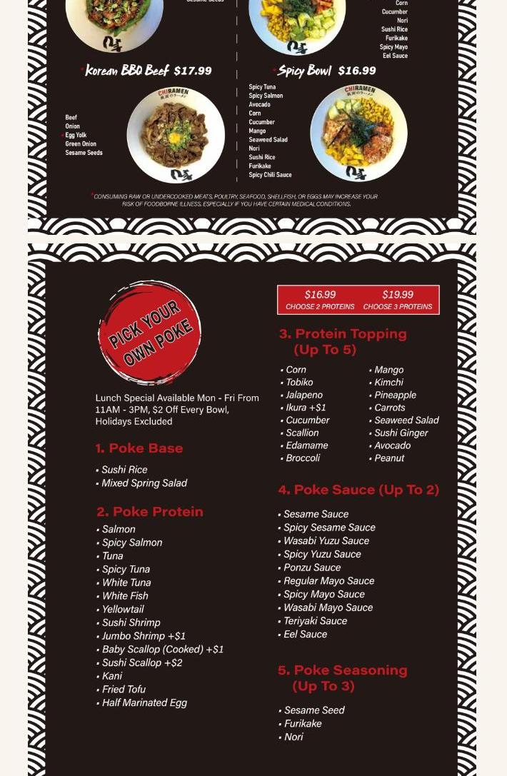 Chi Ramen Menu