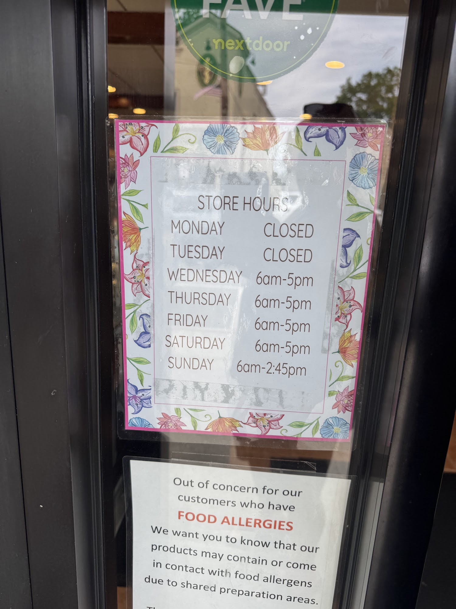 Malverne Pastry Shop Menu