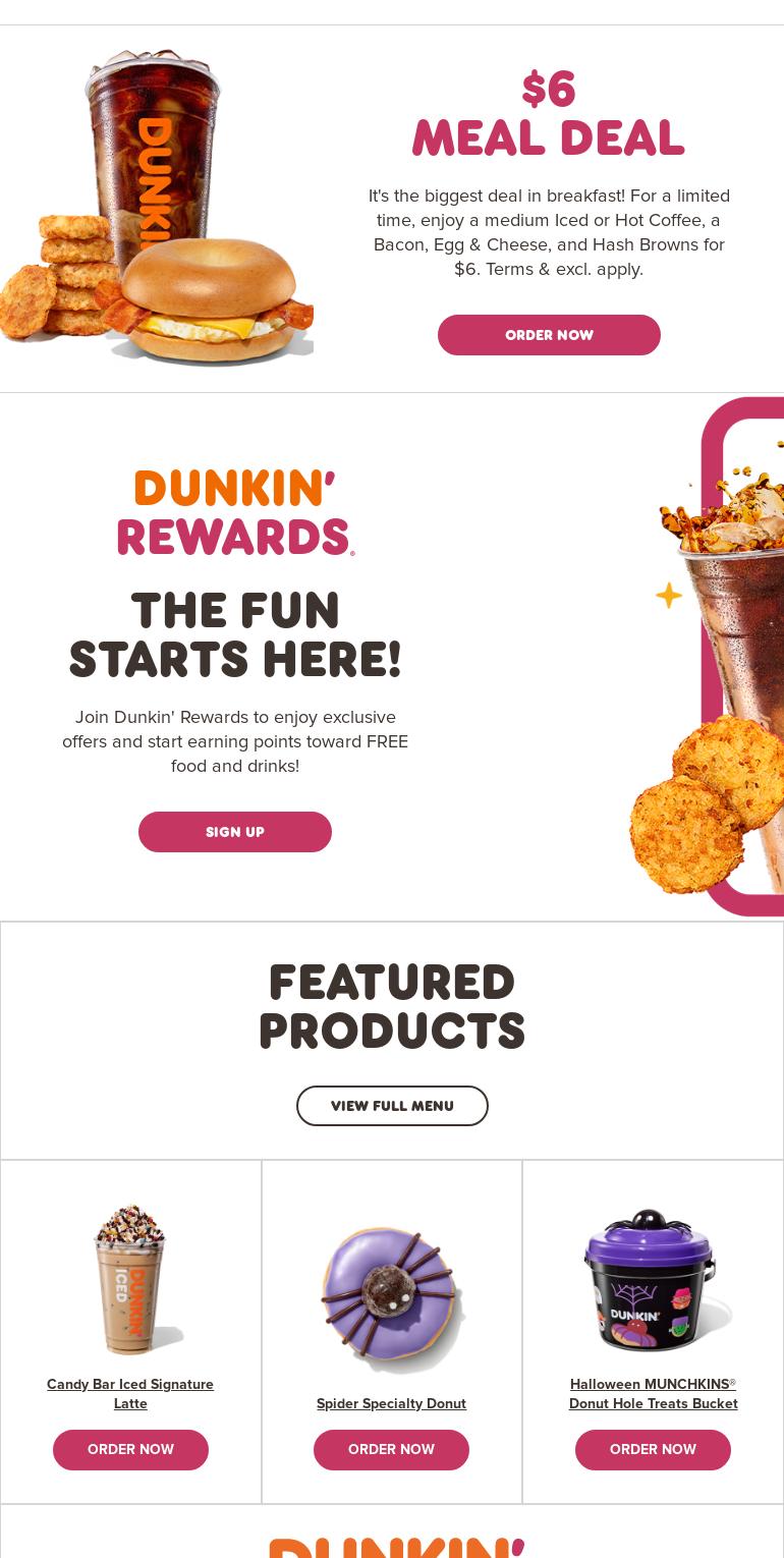 Dunkin' Menu