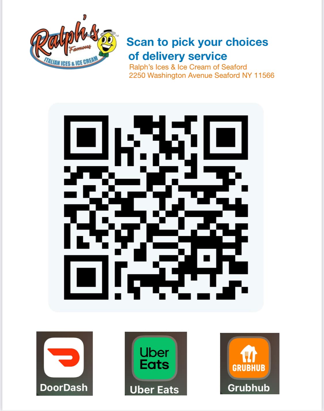 Ralph's Italian Ices Menu