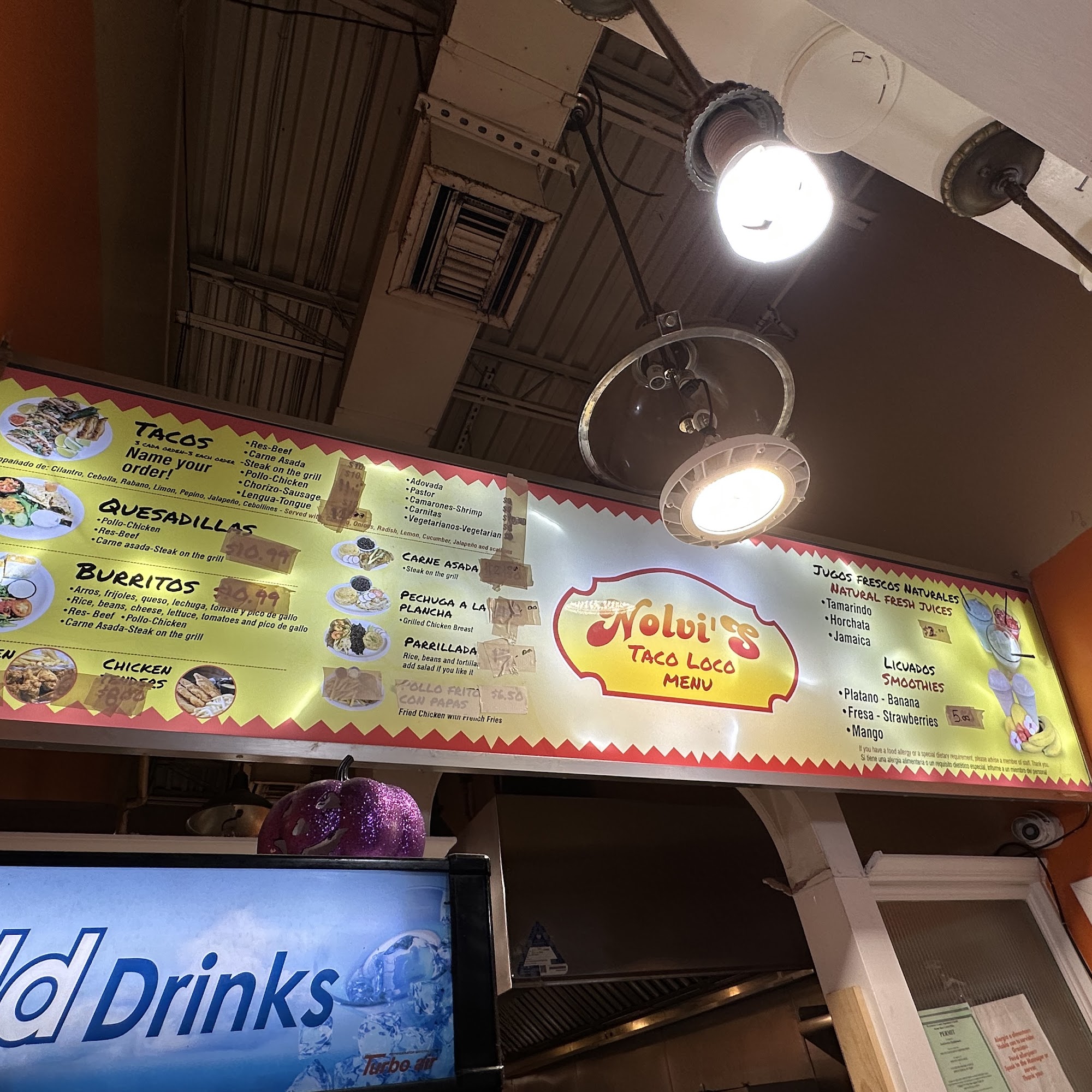 Nolvi's Taco Loco Menu