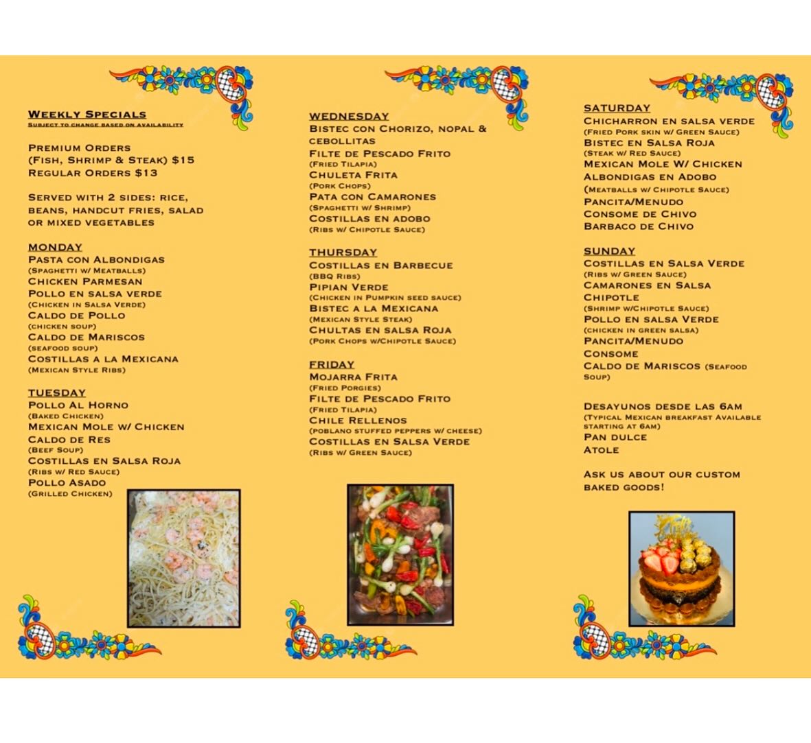 Julia's Deli Menu