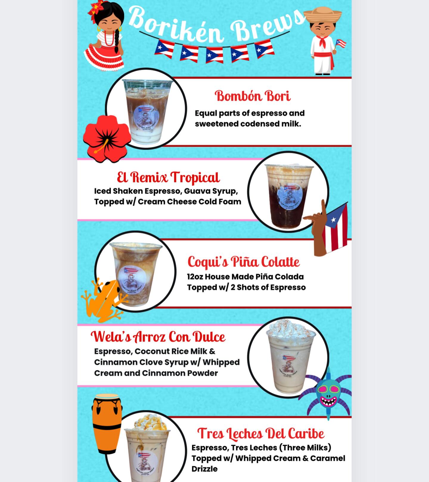Café Con Amor Jíbaro Menu