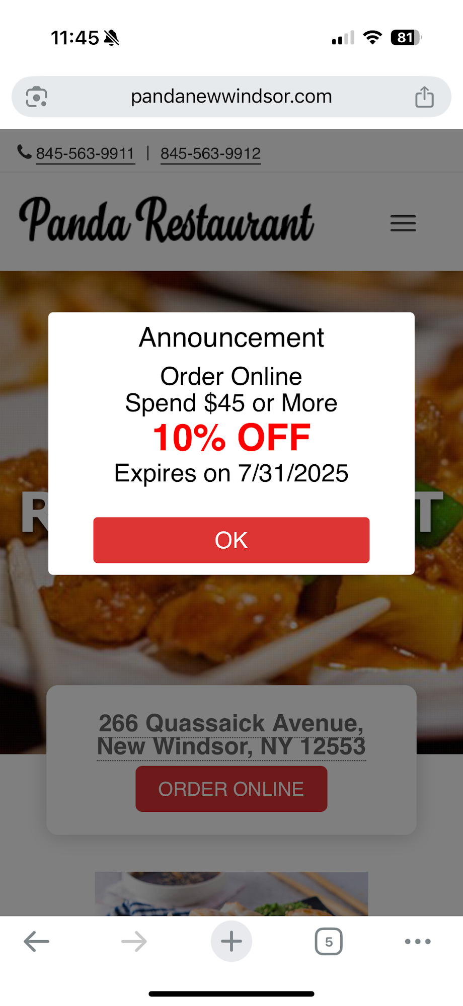 Panda Restaurant Menu