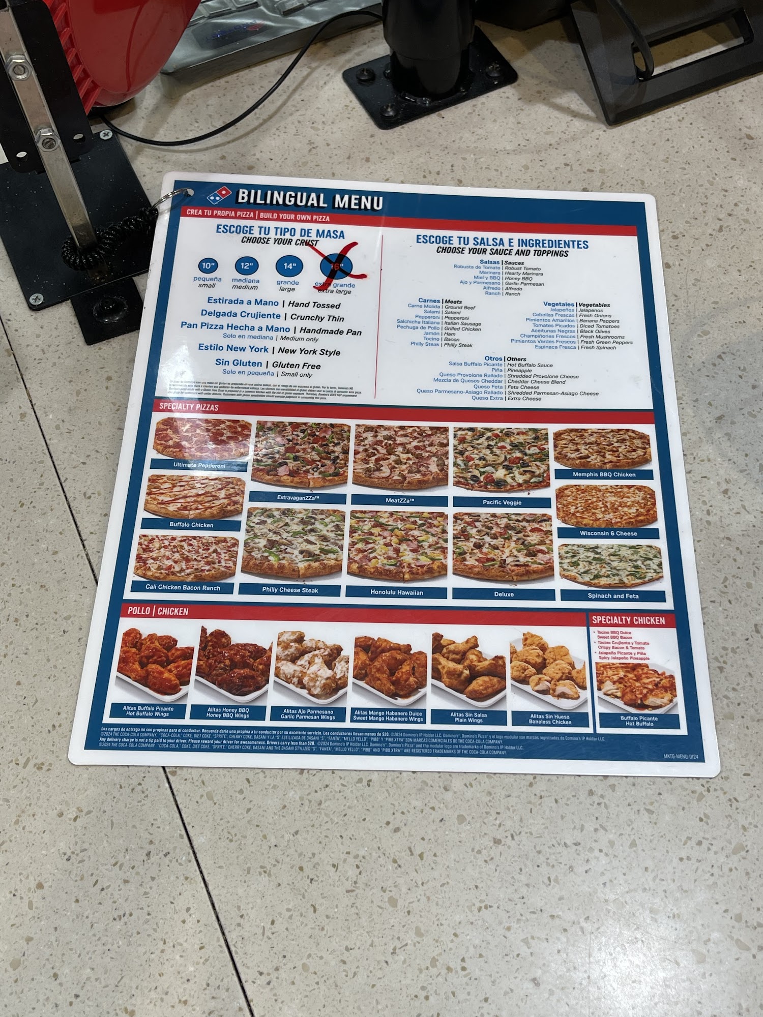 Domino's Pizza Menu