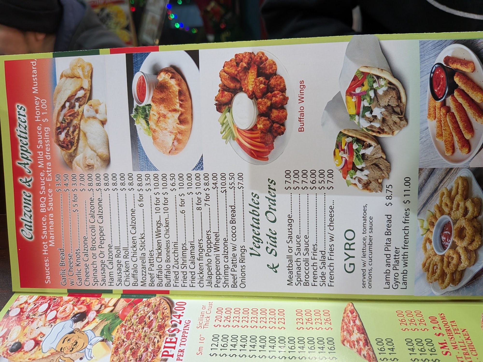 Bardolino Pizza Menu