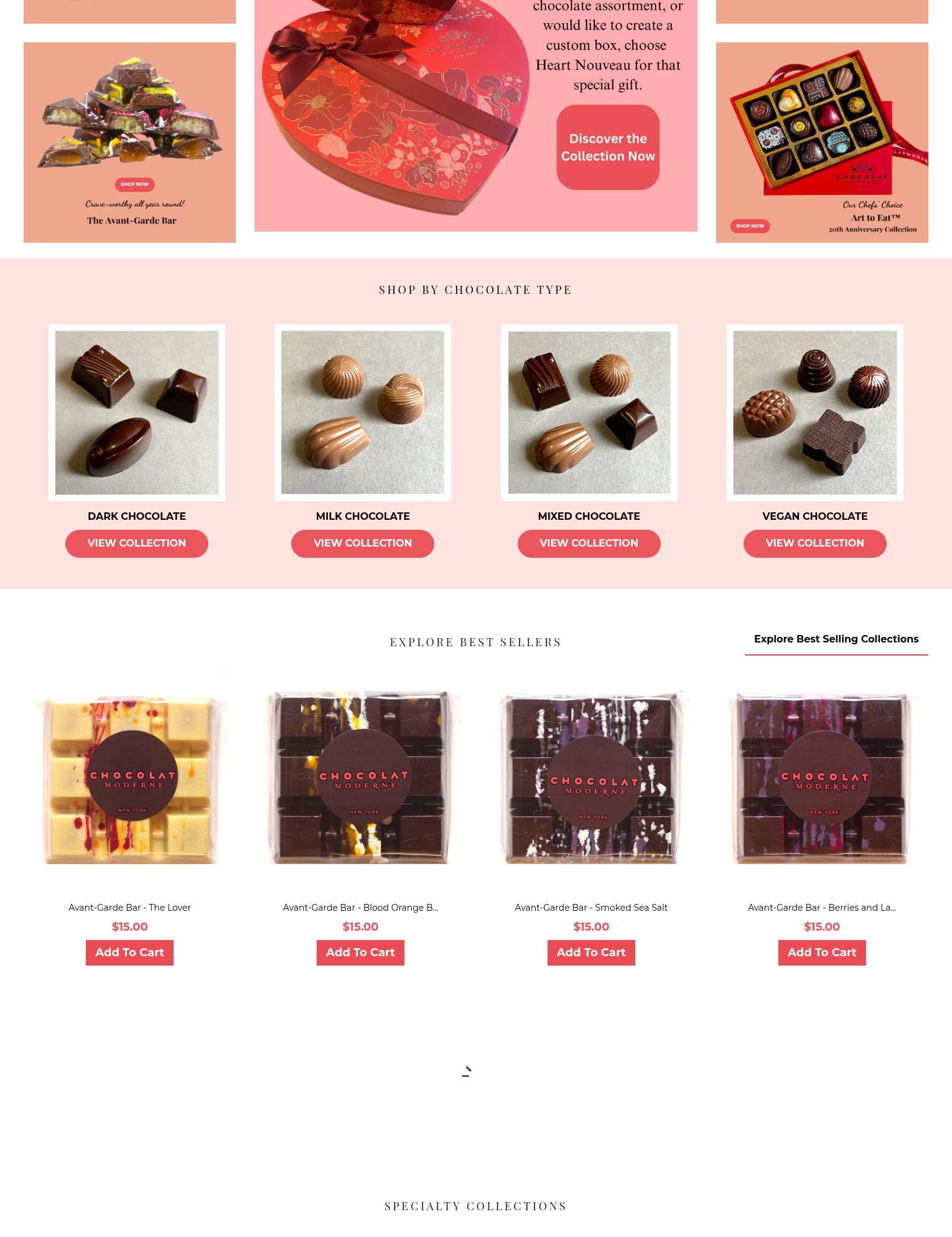 Chocolat Moderne Menu
