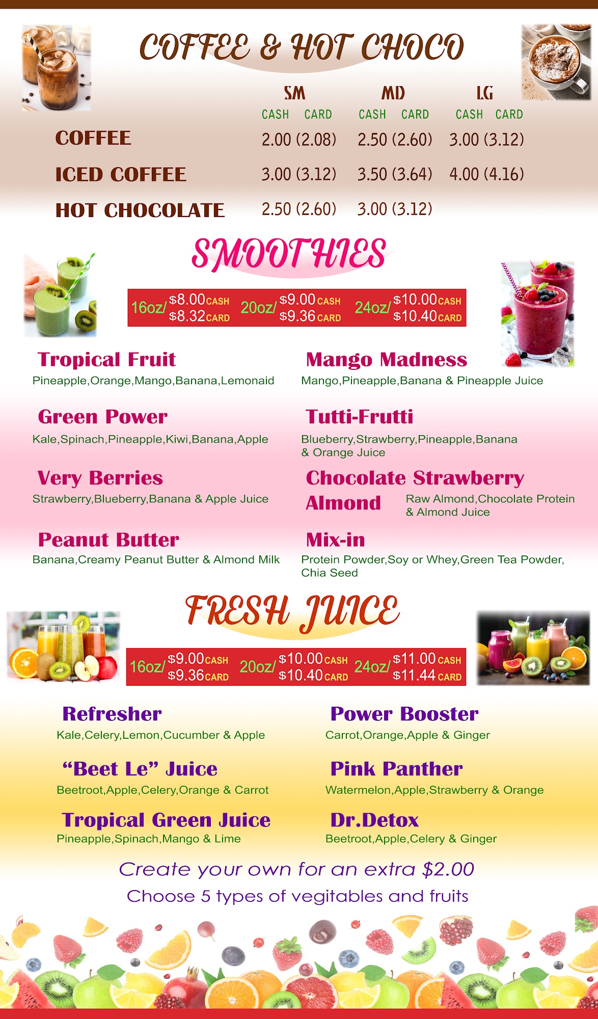 Green Emporium Menu