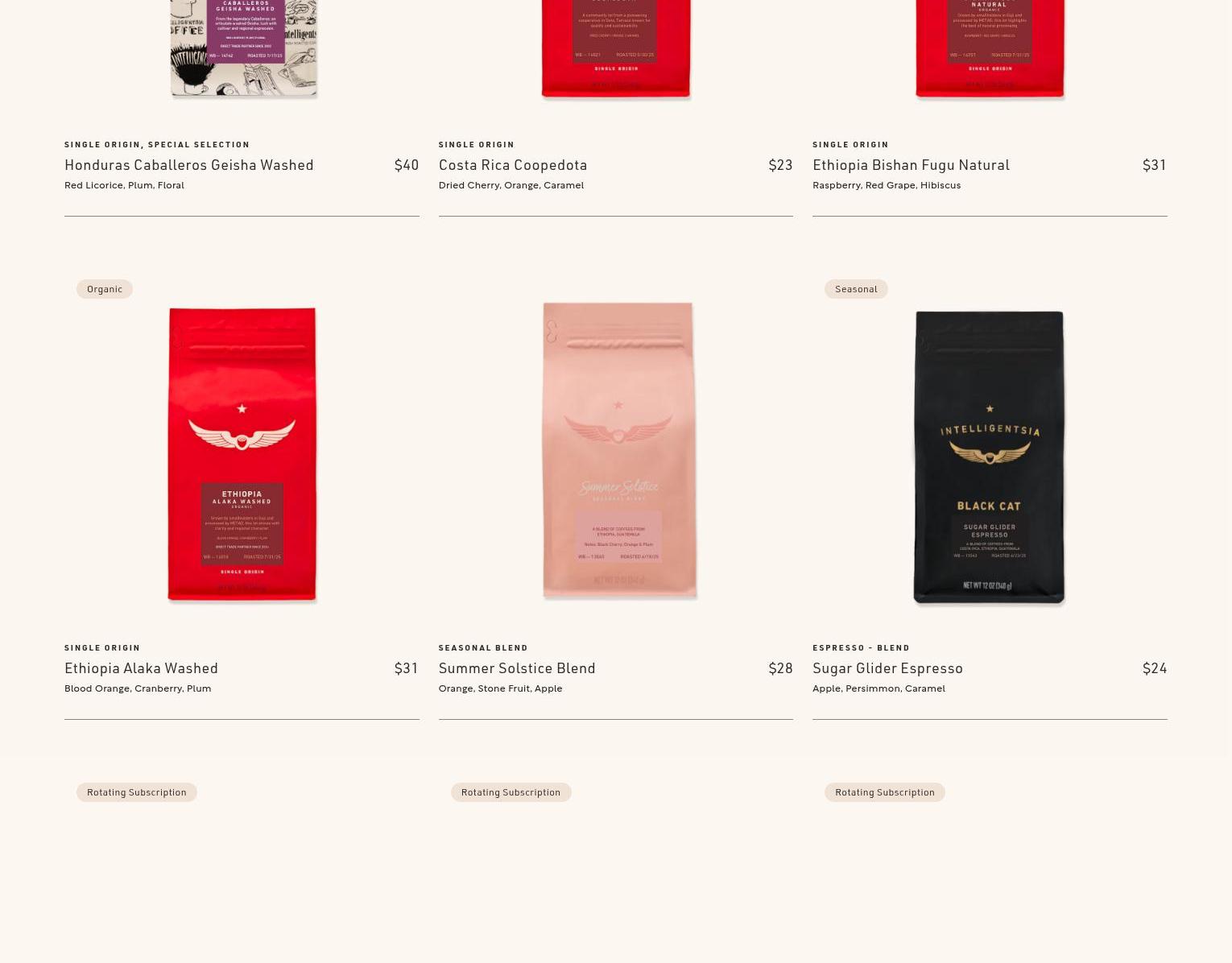 Intelligentsia Menu