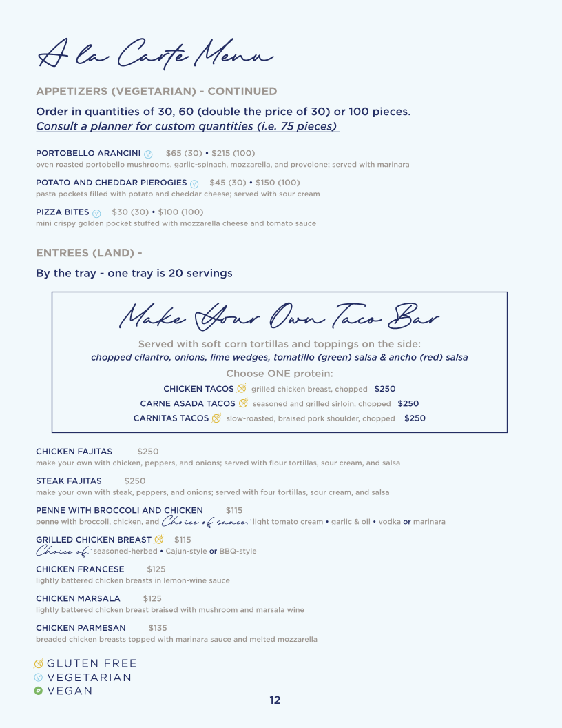 The East Wing Menu