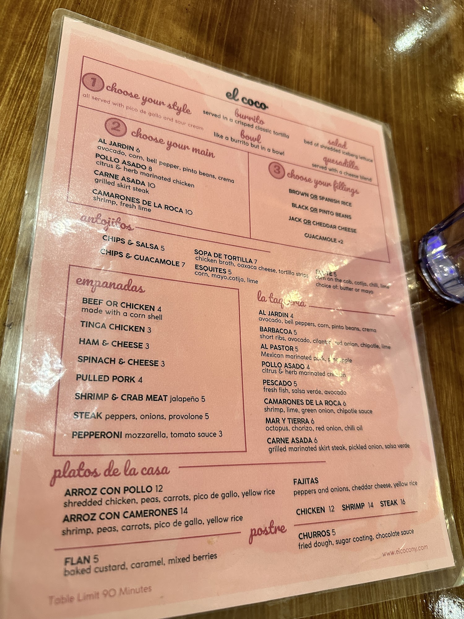 El Coco Menu