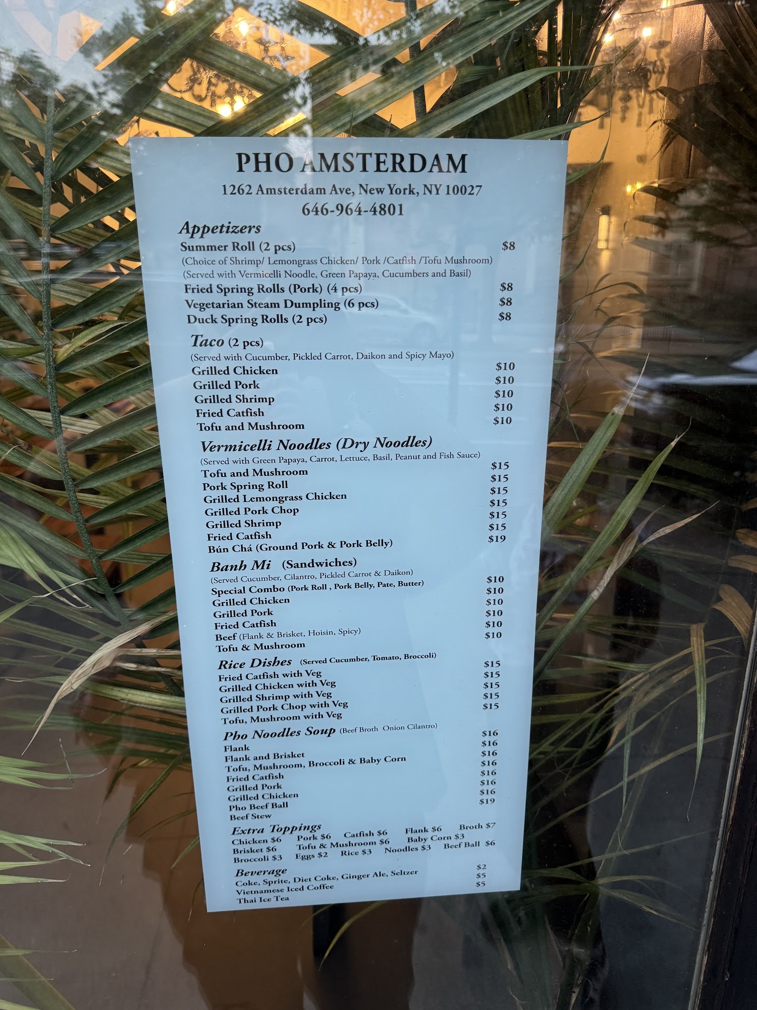 Pho Amsterdam Menu