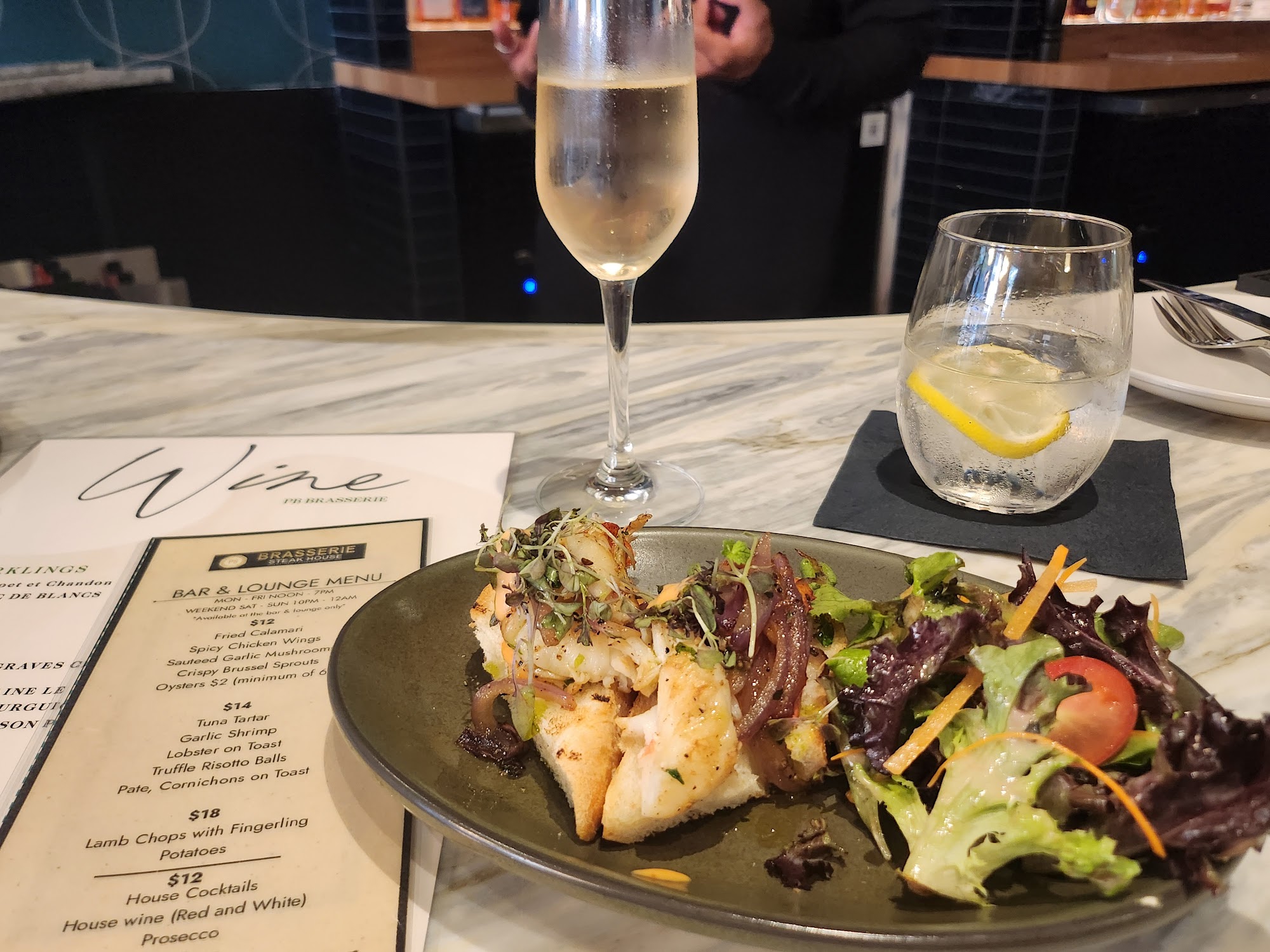 P B Brasserie steak house Menu