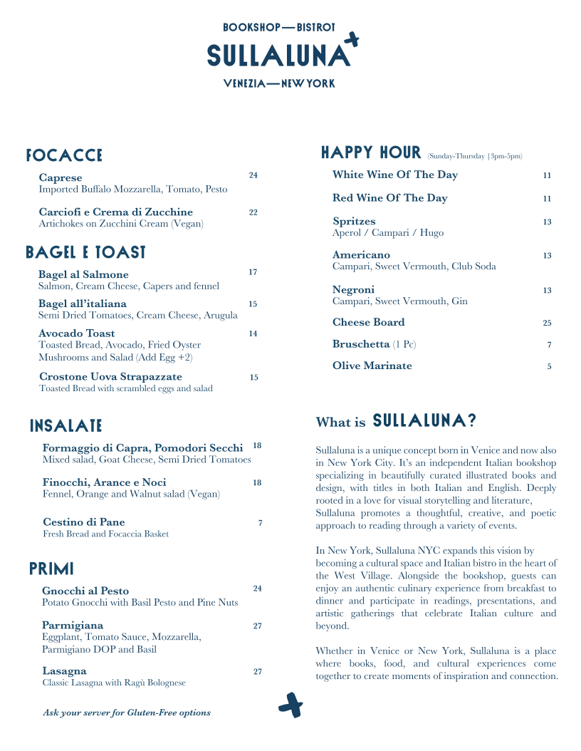 Sullaluna Menu