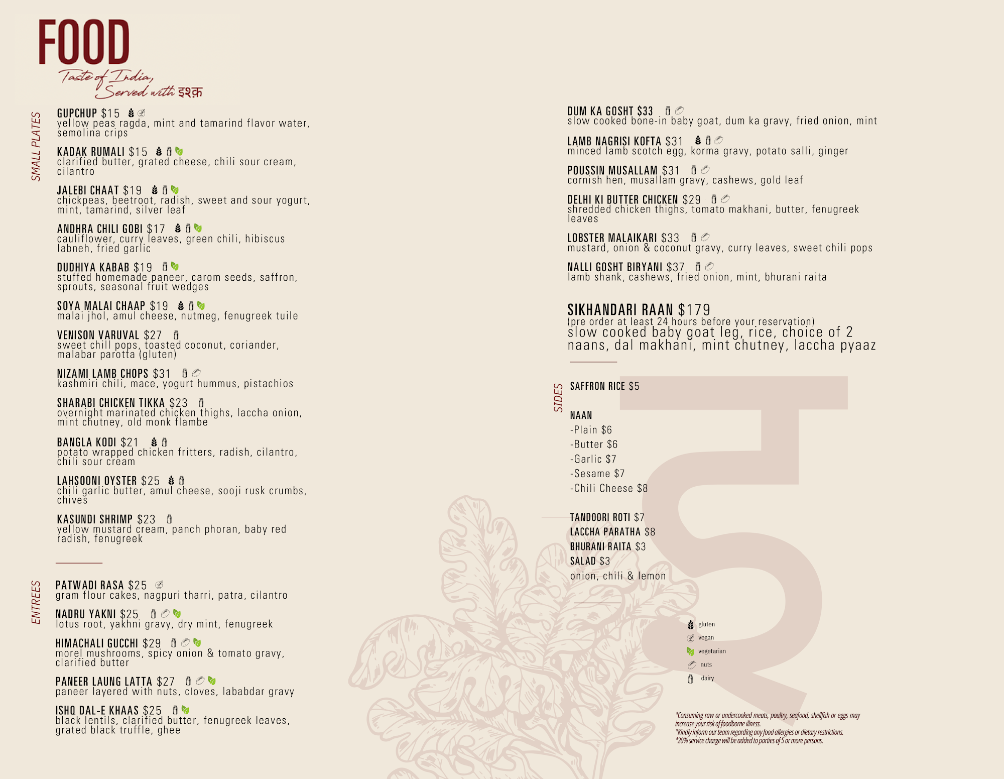 Ishq Menu