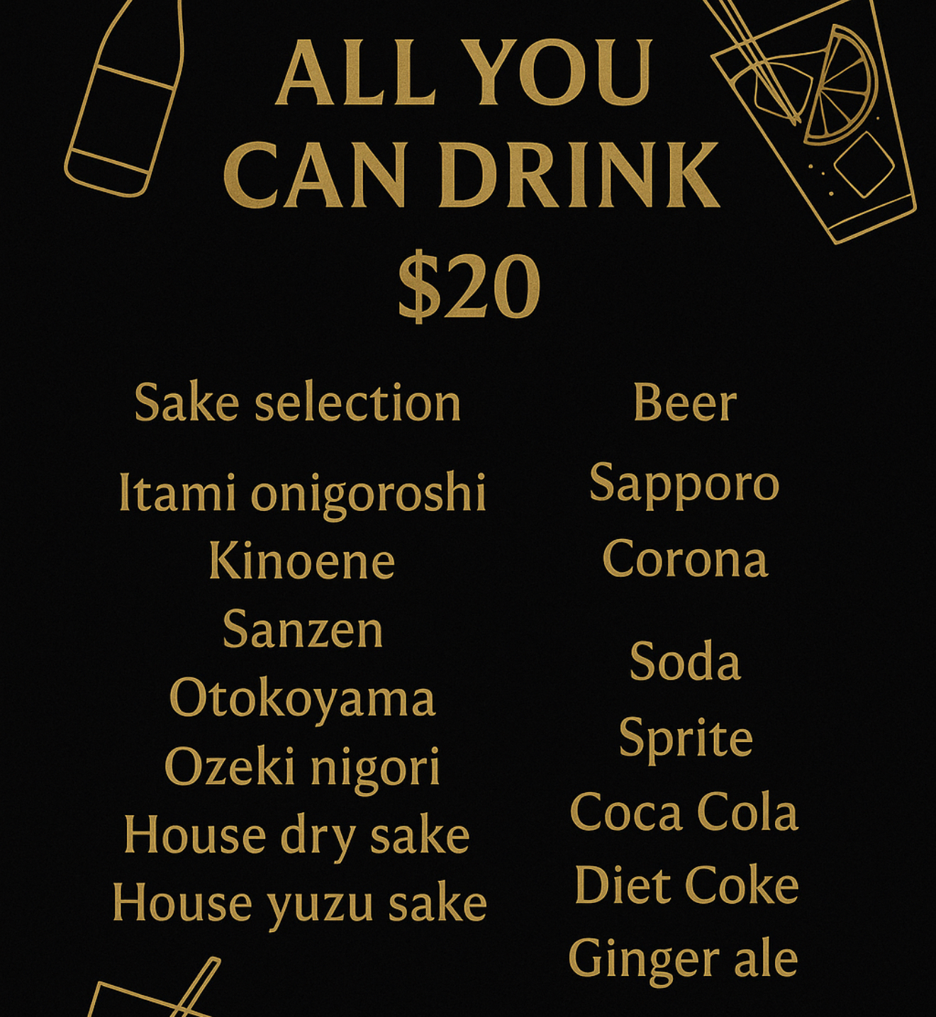 Toka chef kitchen Menu