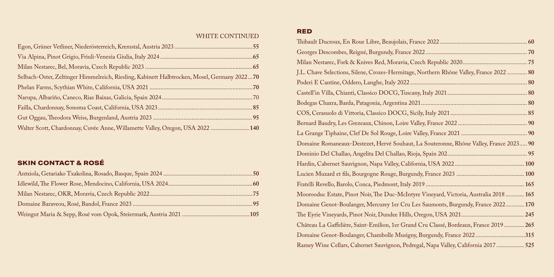 Golden HOF Menu