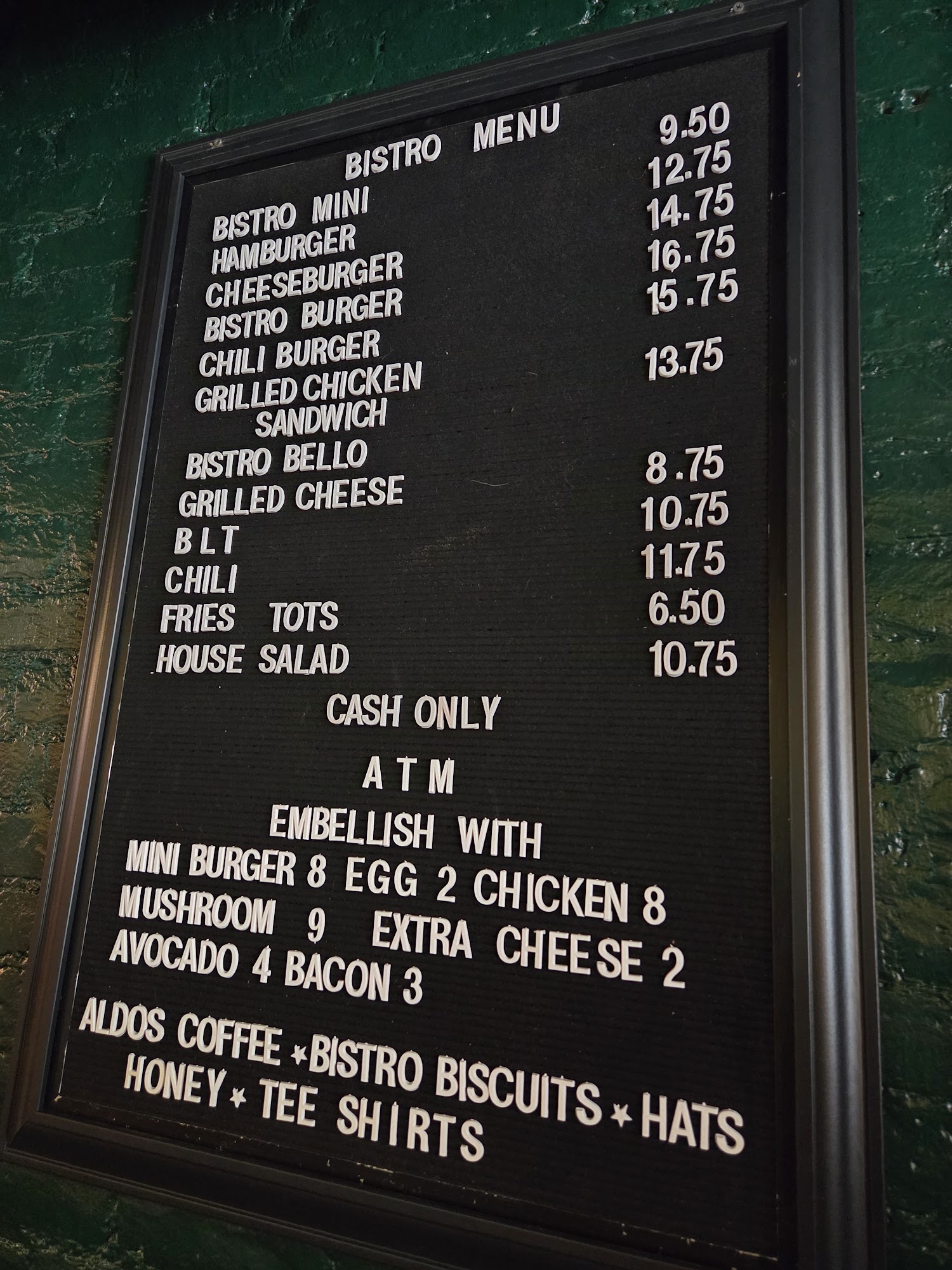 Corner Bistro East Menu