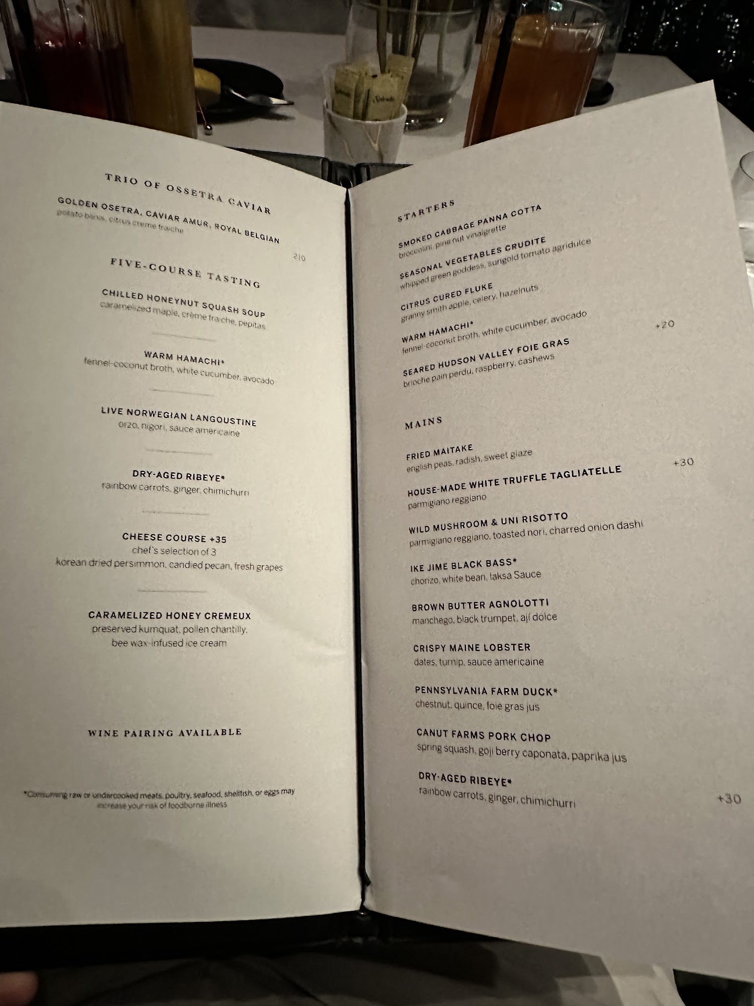 Centurion New York Menu