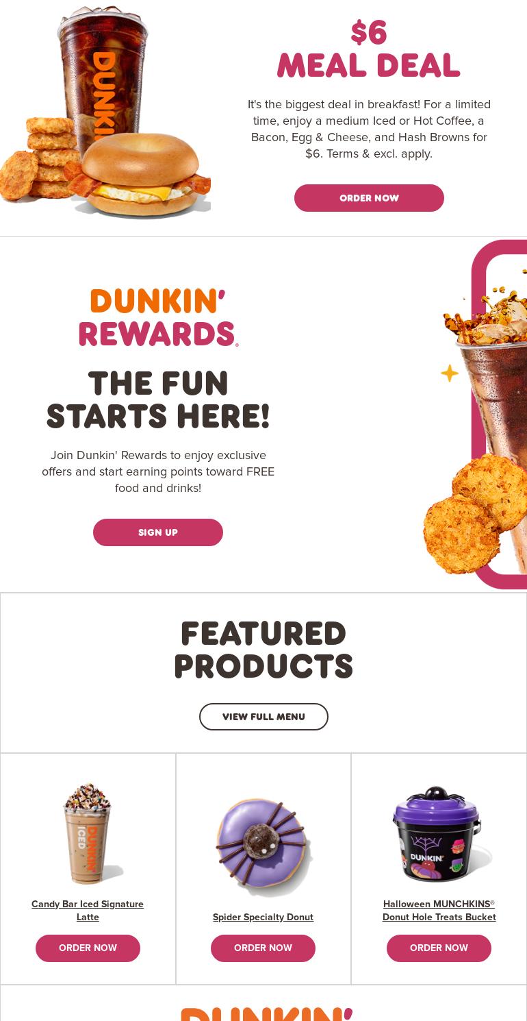 Dunkin' Menu