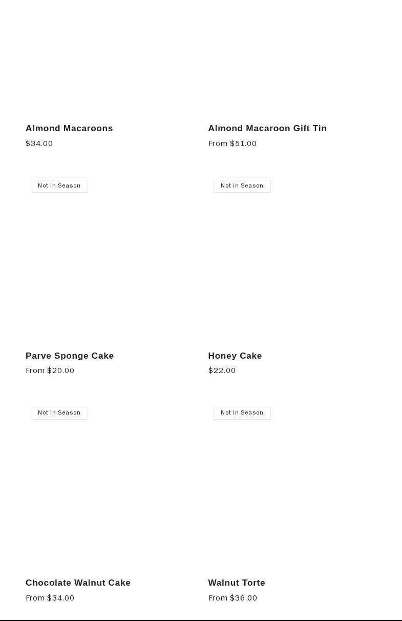 William Greenberg Desserts Menu