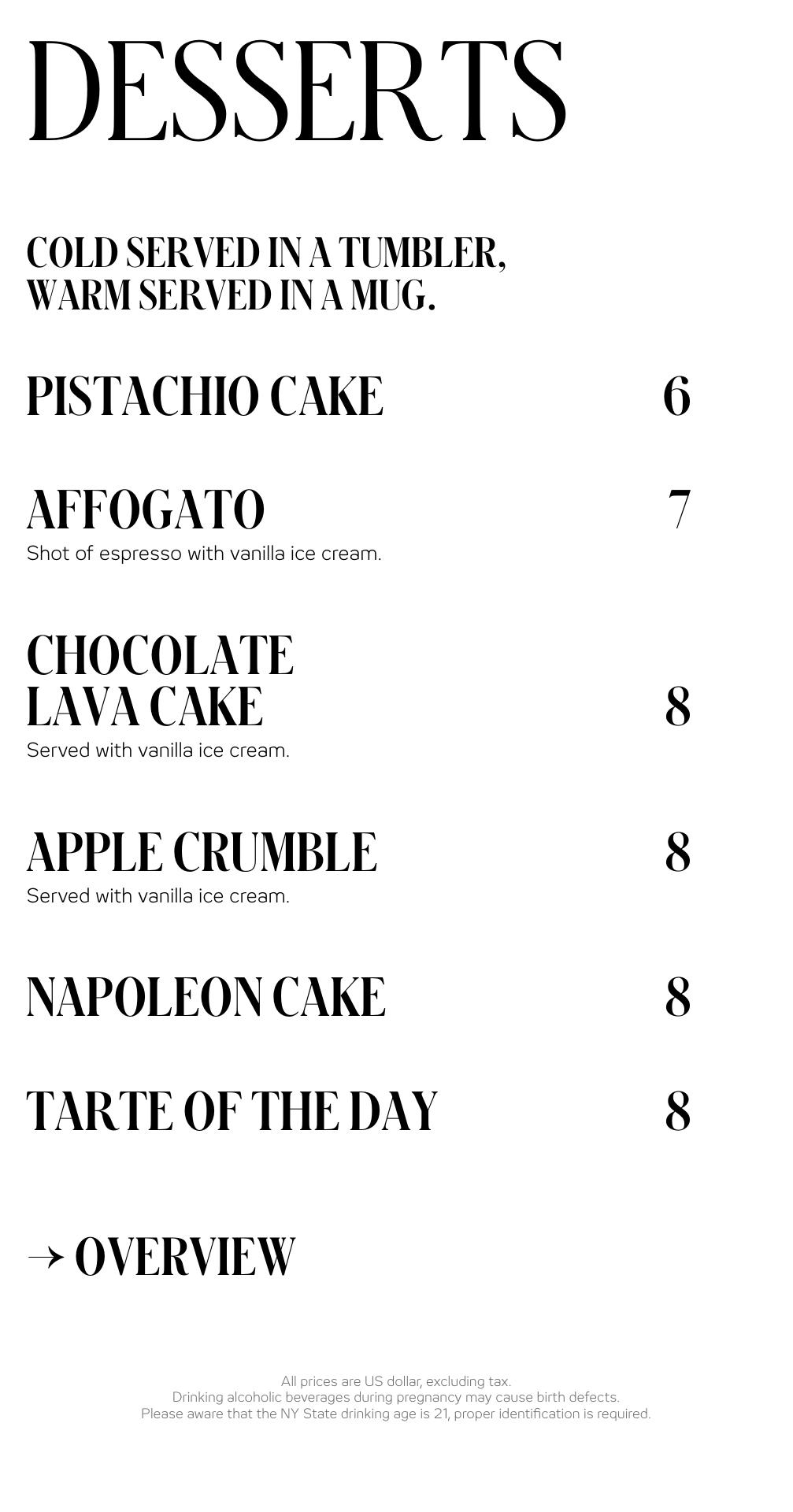 The Cloud One Deli Menu