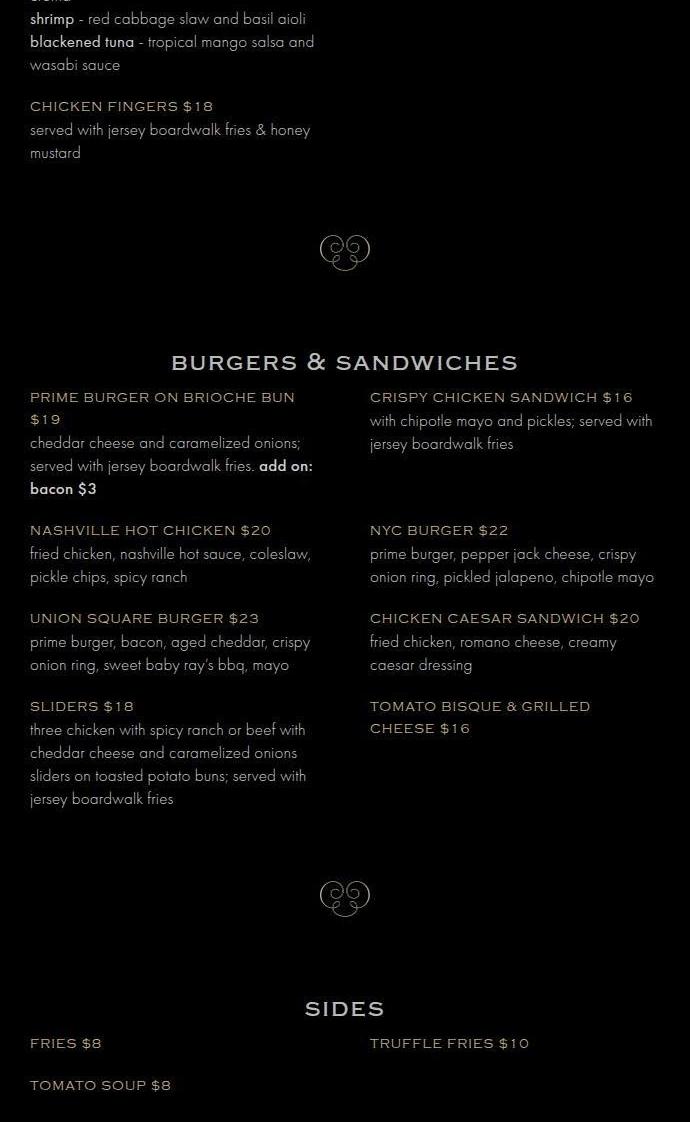 Whiskey Roxx Menu