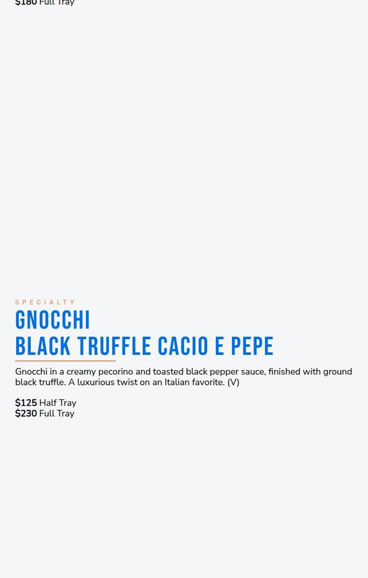 Gnocchi on 9th Menu