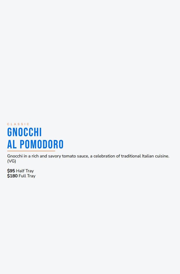 Gnocchi on 9th Menu